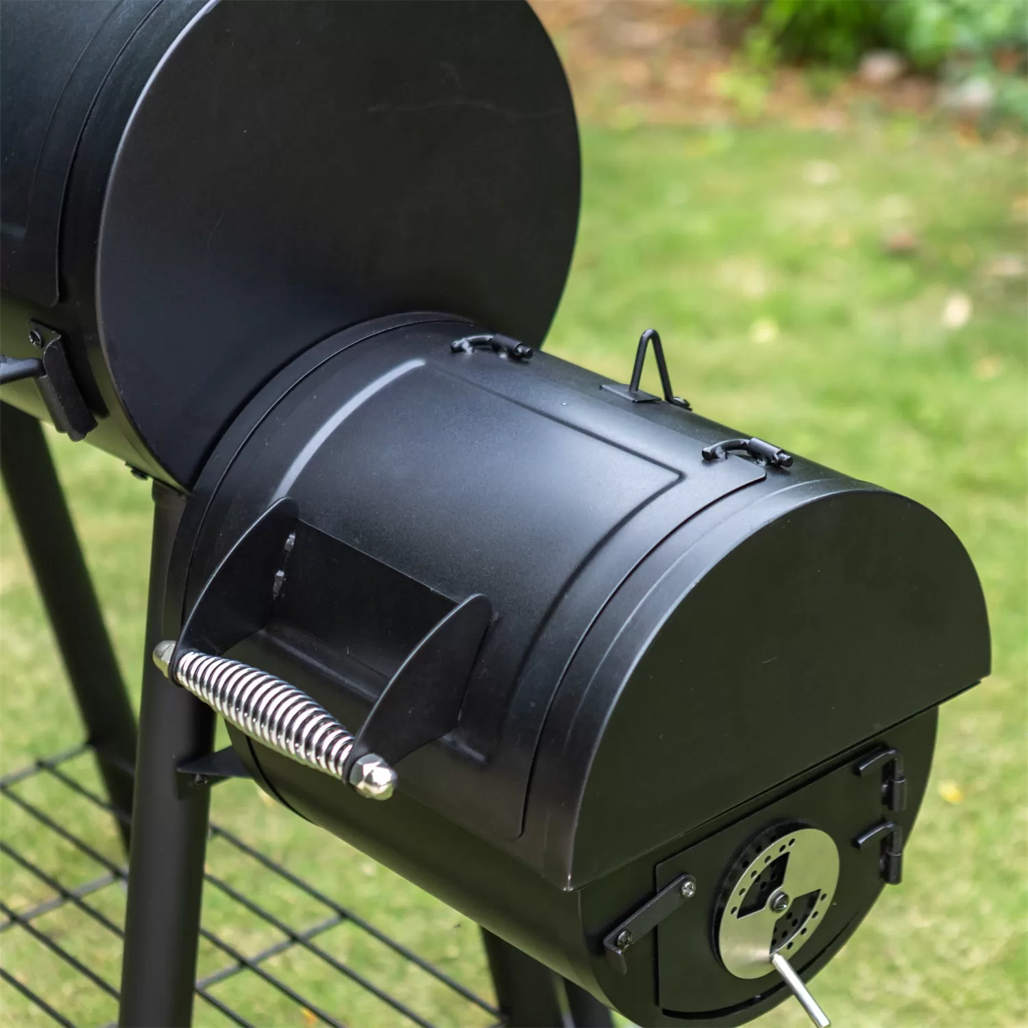 MF Studio 28'' BBQ Charcoal Grill with Offset Smoker for Backyard and Camping