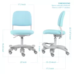 QualiSky Ergonomic Kids Desk Chair, Child's Children Student Study Office Computer Chair - Green
