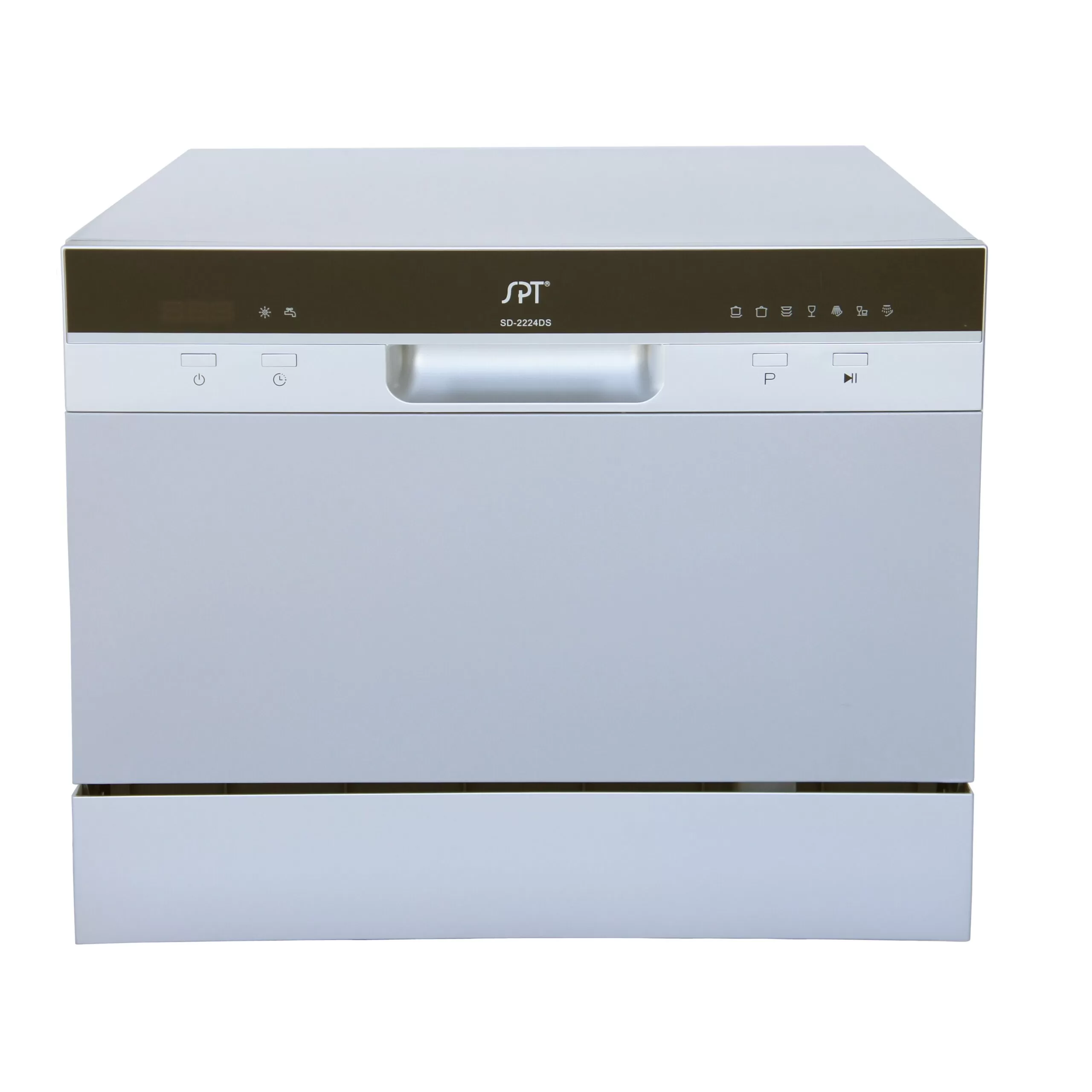 Sunpentown SD-2224DS Countertop Dishwasher with Delay Start & LED – Silver