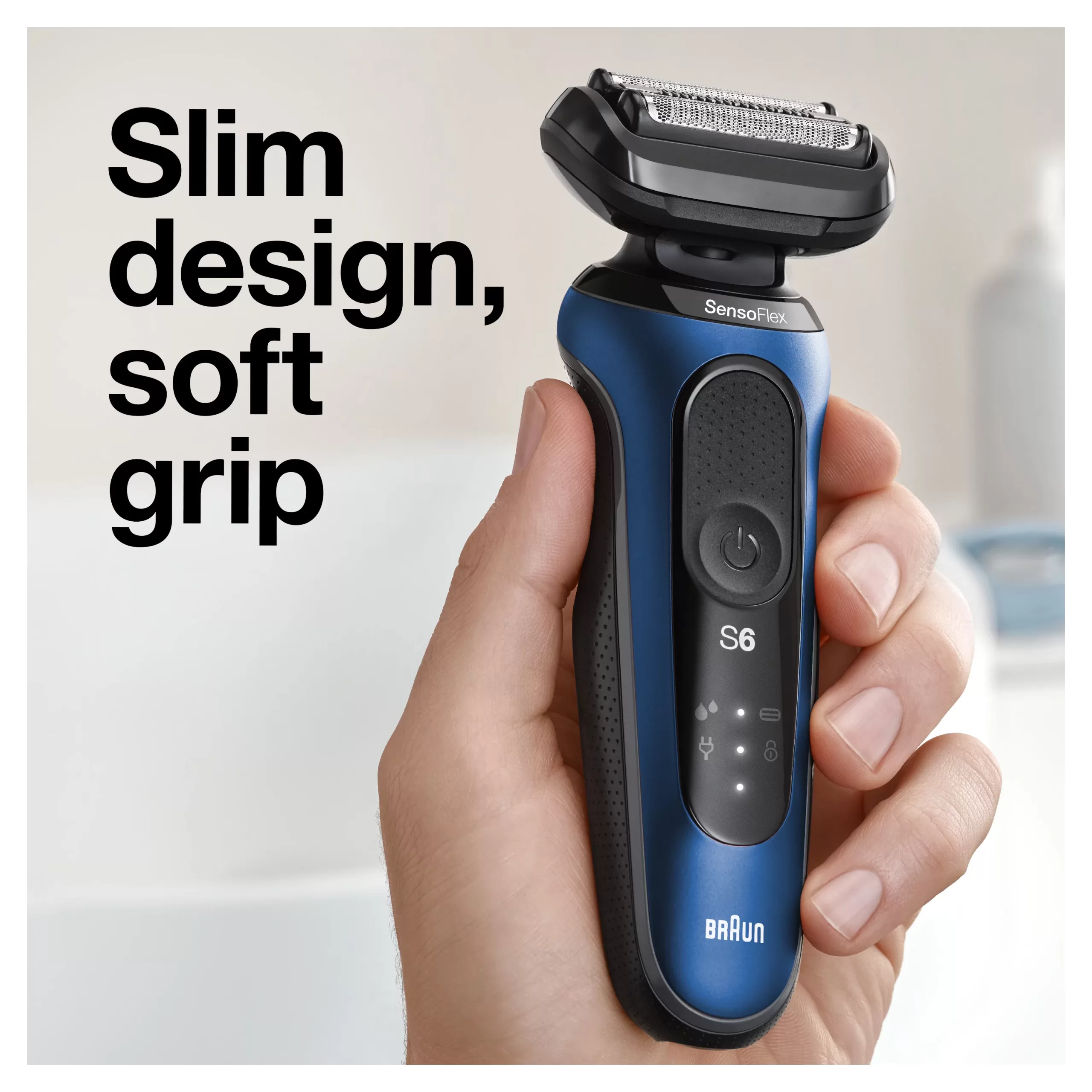 Braun Series 6 6020s Rechargeable Wet Dry Men's Electric Shaver, Blue - Image 7