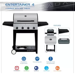 Cadac 98251-41G01-US Entertainer 4-Burner Propane Gas Grill in Stainless Steel