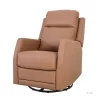 JAYDEN CREATION Coral Classic Camel Upholstered Rocker Wingback Swivel Recliner with Metal Base