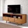 Walker Edison Furniture Company TV Stand 58" Fits TVs 64" 3-Drawers Caramel