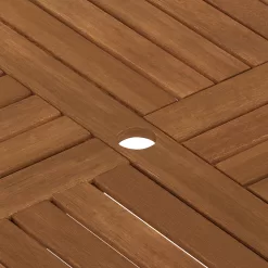 Furinno Tioman Outdoor Hardwood Sunlight Folding Table with Umbrella Hole