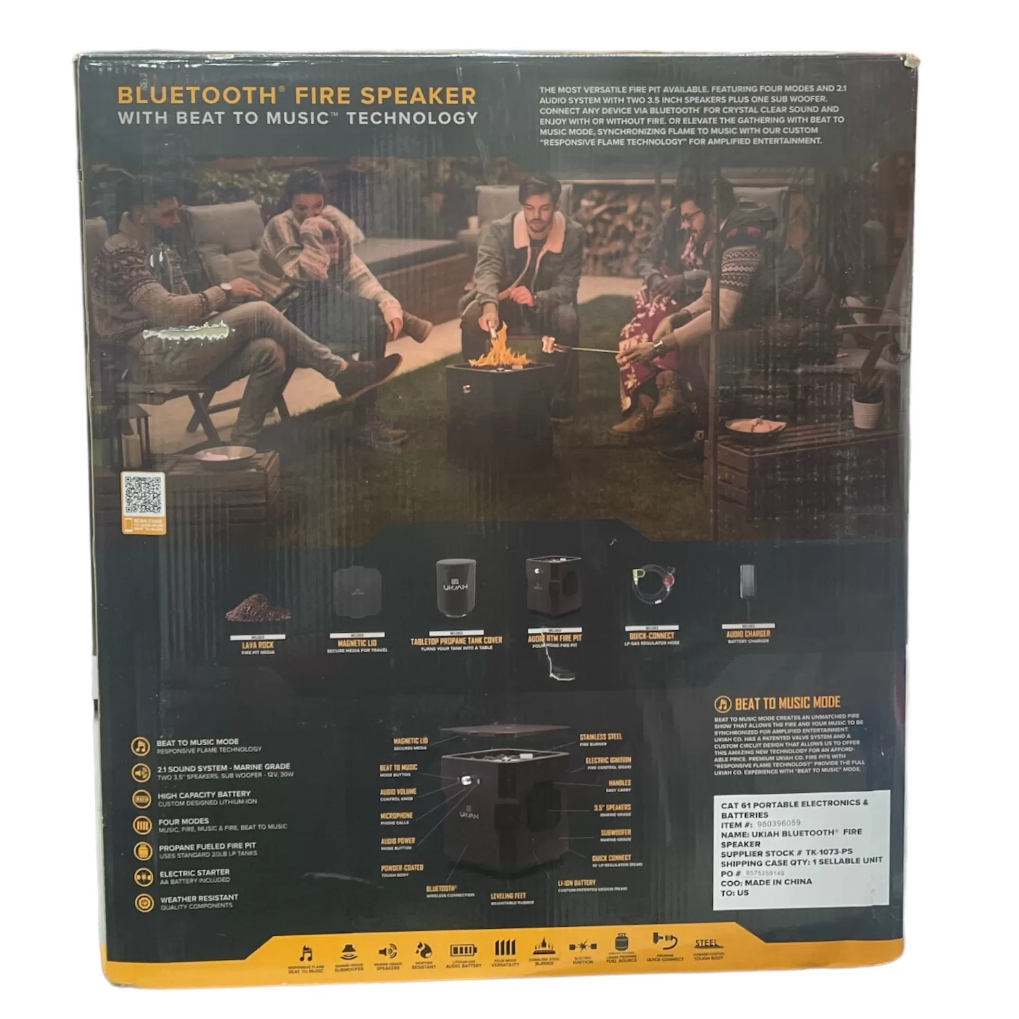 Ukiah Tailgater Bluetooth Outdoor Firepit Speaker
