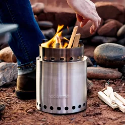 Solo Stove Campfire, Portable Camping Hiking, Backpacking and Survival Stove, 4+ People, Stainless Steel
