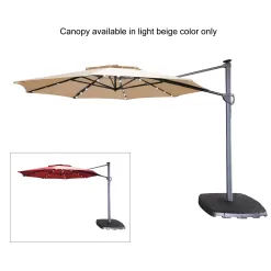 Garden Winds Replacement Canopy for the Simply Shade 11ft LED Umbrella , RipLock 500