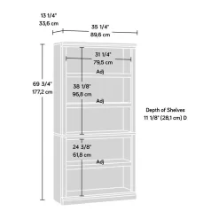 SAUDER 69.76 in. Chestnut Wood 5-shelf Standard Bookcase with Adjustable Shelves