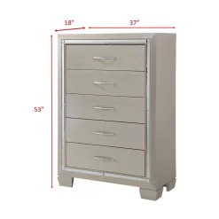 Unbranded 5- Drawers Champagne Glamour Chest of Drawers