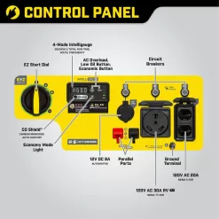 Champion Power Equipment 201049 4500-Watt Recoil Start Gasoline Powered Open Frame Inverter Generator with CO Shield