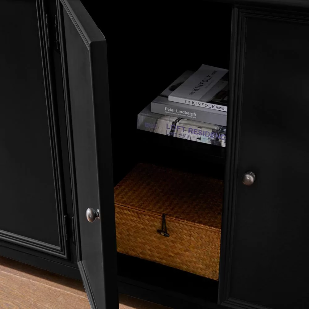 Home Decorators Collection Bradstone 4 Door Charcoal Black Storage Console