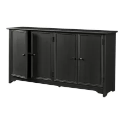 Home Decorators Collection Bradstone 4 Door Charcoal Black Storage Console