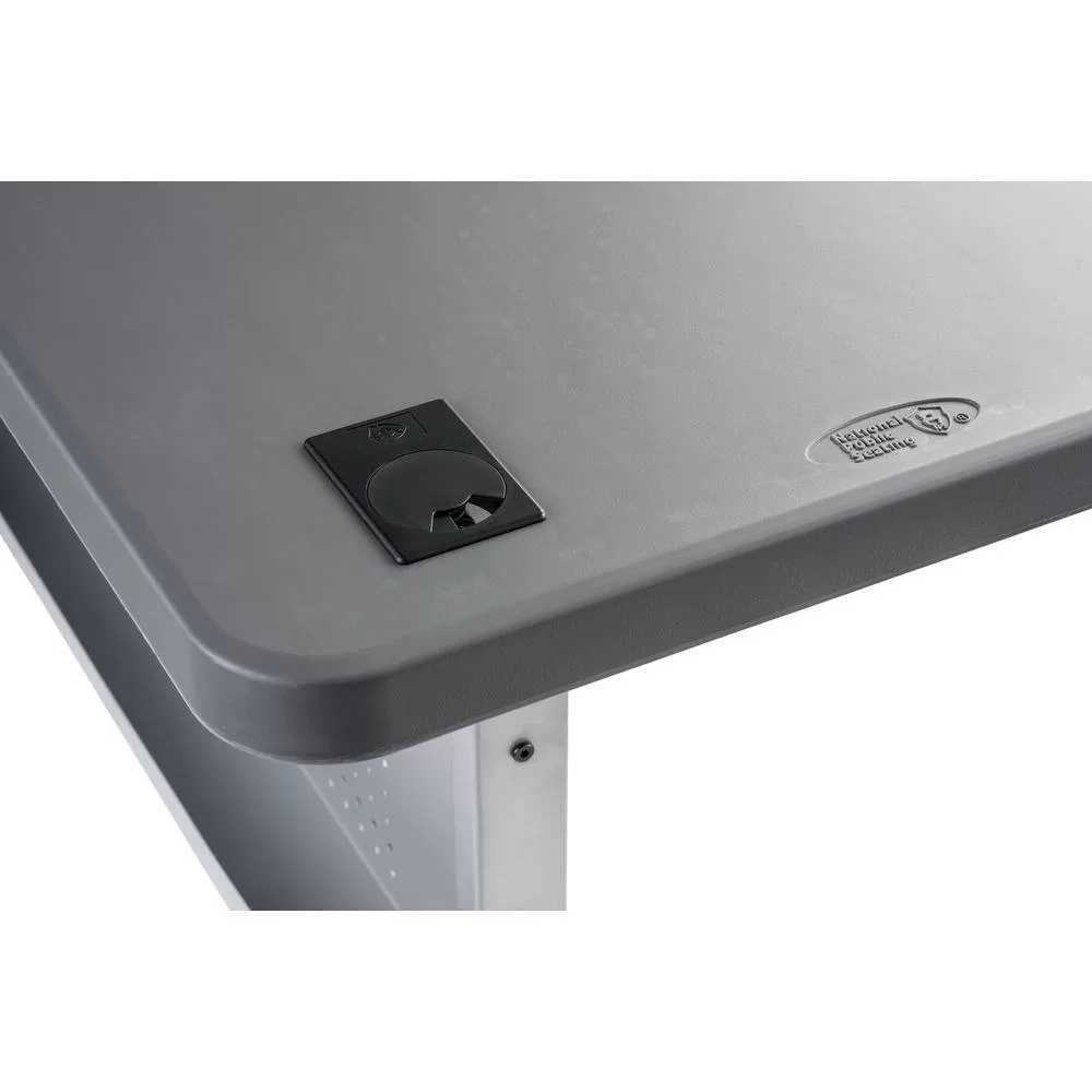 National Public Seating BPFT-2460-20 60 in. Charcoal Plastic Folding Flip-N-Store Training Table
