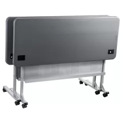 National Public Seating BPFT-2460-20 60 in. Charcoal Plastic Folding Flip-N-Store Training Table