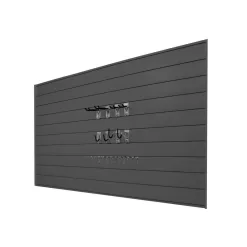 Proslat 33012 PVC Slatwall 8 ft. x 4 ft. Charcoal Hook Kit Bundle (20-Piece)