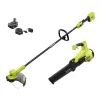 RYOBI P20121VNM ONE+ HP 18V Brushless Cordless Battery String Trimmer and Leaf Blower Combo Kit with 4.0 Ah Battery and Charger