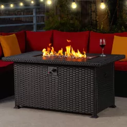 HOMREST Propane Fire Pit Table, 50 Inch 50,000 BTU Smokeless Firepit for Outdoor Patio, CSA Approved, Auto-Ignition Adjustable Flame