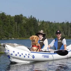 Sea Eagle 370 Pro 3 Person Inflatable Water Sport Kayak Canoe Package