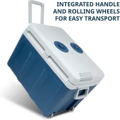 Ivation Electric Portable 45 L Cooler & Warmer W/ Wheels & Handle, for Travels