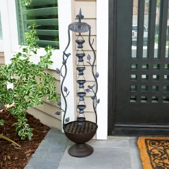Alpine Corporation Outdoor Hanging 7-Cup Tiered Floor Fountain