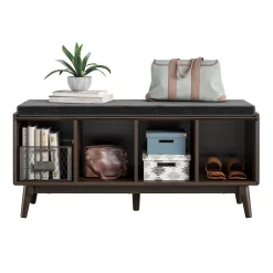 Novogratz Brittany Entryway Bench, Walnut