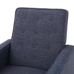 Noble House Mervynn Modern Dark Blue Polyester Club Chair Recliners (Set of 2)