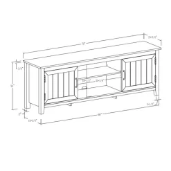 Walker Edison Furniture Company 70 in. Dark Walnut Composite TV Stand Fits TVs Up to 78 in. with Storage Doors