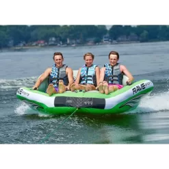 RAVE Sports Inflatable Wake Hawk Towable Boating Water Tube Raft, Green