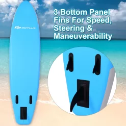 Costway 10' Inflatable Stand up Paddle Board Surfboard SUP W/ Bag Adjustable Paddle Fin