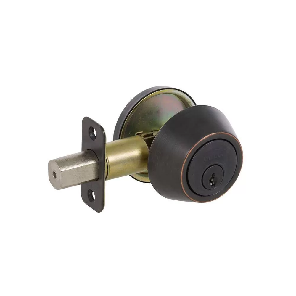 DELANEY HARDWARE KIT#BN3007R-PP 5-Bennett Edged Oil Rubbed Bronze Entry Door Handles and 5-Edged Oil Rubbed Bronze Sgl Cyl Deadbolts All Keyed Alike
