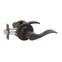 DELANEY HARDWARE KIT#BN3007R-PP 5-Bennett Edged Oil Rubbed Bronze Entry Door Handles and 5-Edged Oil Rubbed Bronze Sgl Cyl Deadbolts All Keyed Alike