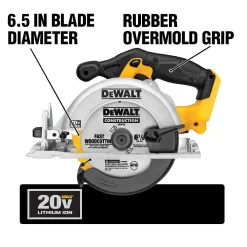 DEWALT DCB2052CKW391B 20V MAX Cordless 6-1/2 in. Circular Saw, (2) 20V MAX XR Premium Lithium-Ion 5.0Ah Batteries, and Charger