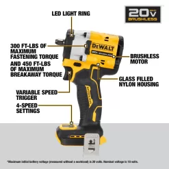 DEWALT DCF923BWCS571E1 Atomic 20V MAX Lithium-Ion Cordless Brushless 4-1/2 in. Circular Saw & Atomic 3/8 in. Impact Wrench with 1.7Ah Battery