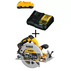 DEWALT DCS570BW230C 20V MAX XR Cordless Brushless 7-1/4 in. Circular Saw, (1) 20V Compact Lithium-Ion 3.0Ah Battery, and 12V-20V MAX Charger