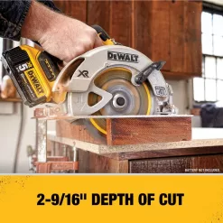 DEWALT DCS570BWDCB52CK 20V MAX Li-Ion Cordless Brushless 7-1/4 in. Circ Saw, (2) 20V MAX XR Premium Lithium-Ion 5.0Ah Batteries, and Charger