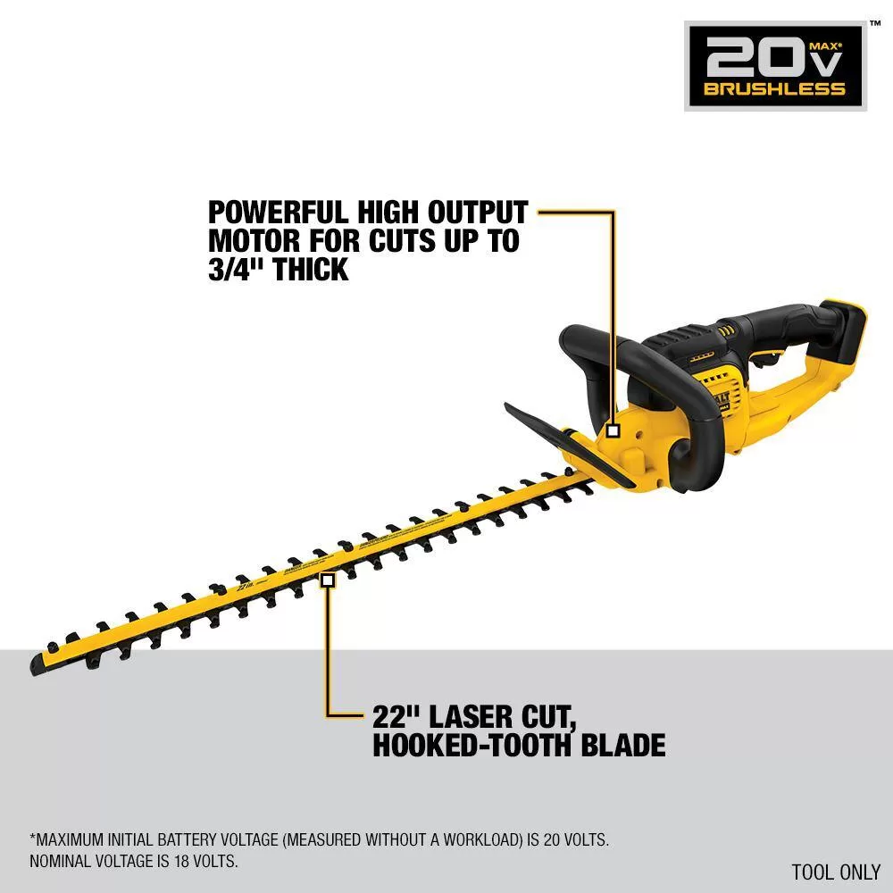 DEWALT DCHT820BWPR320B 20V MAX Cordless Battery Powered Hedge Trimmer & Cordless Pruner (Tools Only)