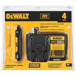 DEWALT DCBL722BWCB240C 20V MAX 125 MPH 450 CFM Cordless Brushless Handheld Blower with 20V Compact Lithium-Ion 4Ah Battery & 12V to 20V Charger