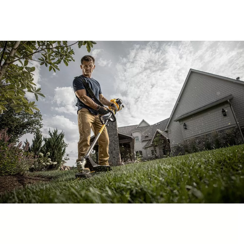DEWALT DXGST227SS 27 cc 2-Stroke Gas Straight Shaft String Trimmer with Attachment Capability