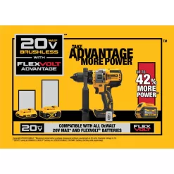DEWALT DCD999B 20V MAX Brushless Cordless 1/2 in. Hammer Drill/Driver with FLEXVOLT ADVANTAGE (Tool Only)