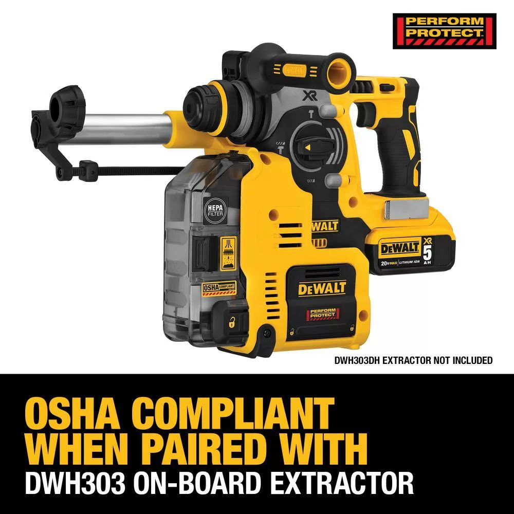 DEWALT DCD999BWDCH273B 20V MAX Brushless Cordless 1/2 in. Hammer Drill/Driver and Brushless 1 in. SDS Plus L-Shape Rotary Hammer (Tools-Only)