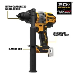 DEWALT DCD999BWDCH273B 20V MAX Brushless Cordless 1/2 in. Hammer Drill/Driver and Brushless 1 in. SDS Plus L-Shape Rotary Hammer (Tools-Only)