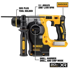 DEWALT DCD999BWDCH273B 20V MAX Brushless Cordless 1/2 in. Hammer Drill/Driver and Brushless 1 in. SDS Plus L-Shape Rotary Hammer (Tools-Only)