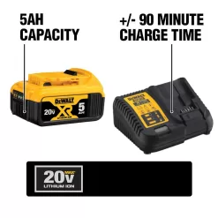 DEWALT DCB205CKW331B 20V MAX Lithium-Ion Cordless Jig Saw with (1) 20V 5.0Ah Battery and Charger