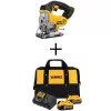 DEWALT DCS331BW205-2CK 20V MAX Cordless Jig Saw, (2) 20V MAX XR Premium Lithium-Ion 5.0Ah Batteries, and Charger