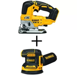 DEWALT DCS334BW210B 20V MAX XR Cordless Brushless Jigsaw and 5 in. Random Orbital Sander (Tools Only)