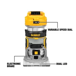 DEWALT DCS334BW600B 20V MAX XR Cordless Brushless Jigsaw and 20V MAX XR Brushless Router (Tools Only)