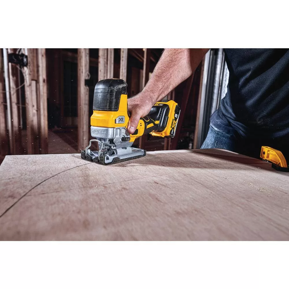 DEWALT DCS335BWDCH273B 20V MAX XR Cordless Barrel Grip Jigsaw and 20V MAX XR Cordless Brushless 1 in. SDS + L-Shape Rotary Hammer (Tools-Only)