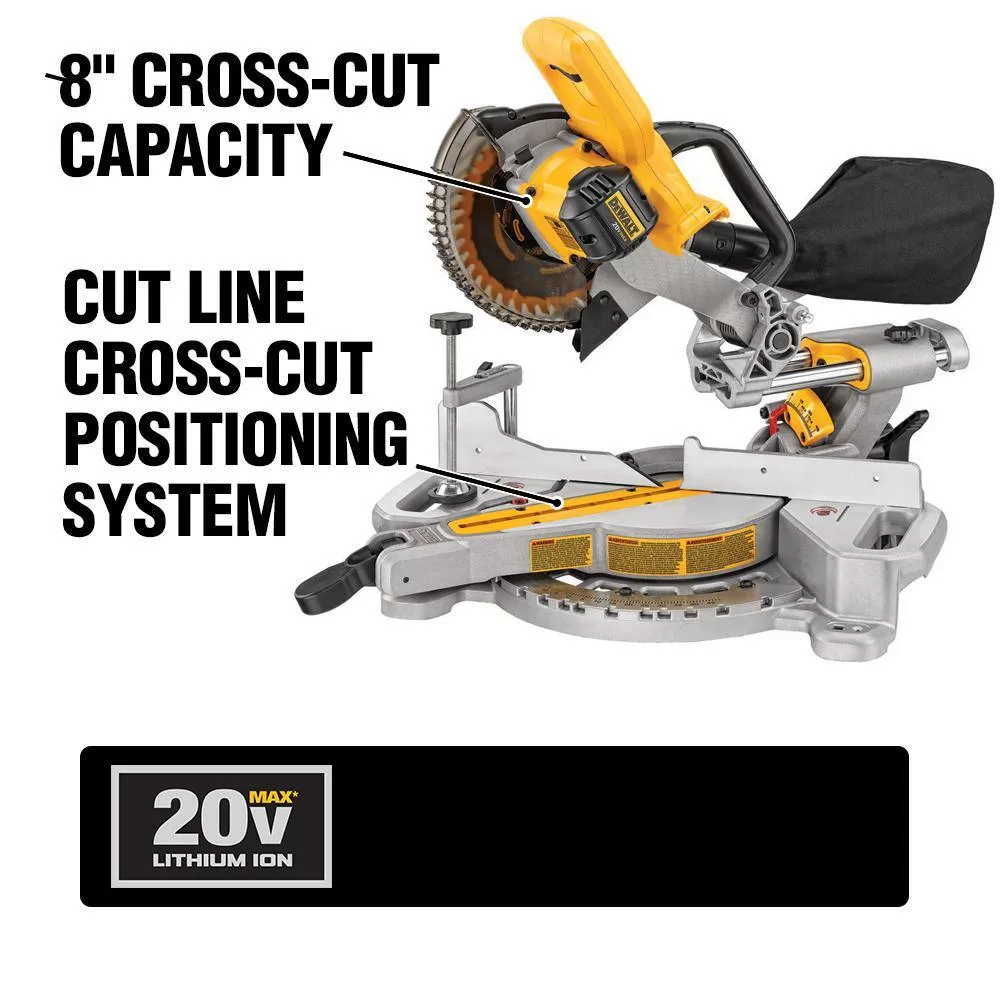 DEWALT DCS361BW204 20V MAX Cordless 7-1/4 in. Sliding Miter Saw and (1) 20V MAX XR Premium Lithium-Ion 4.0Ah Battery