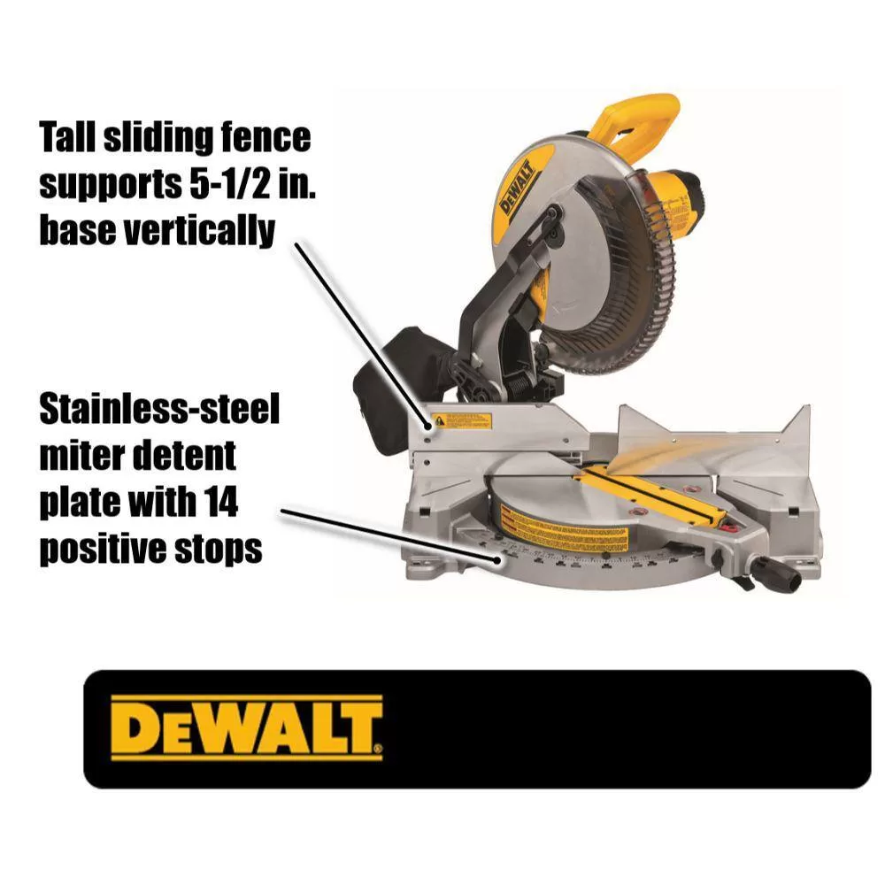 DEWALT DWS715WDWX725B 15 Amp Corded 12 in. Compound Single Bevel Miter Saw and Heavy-Duty Work Stand