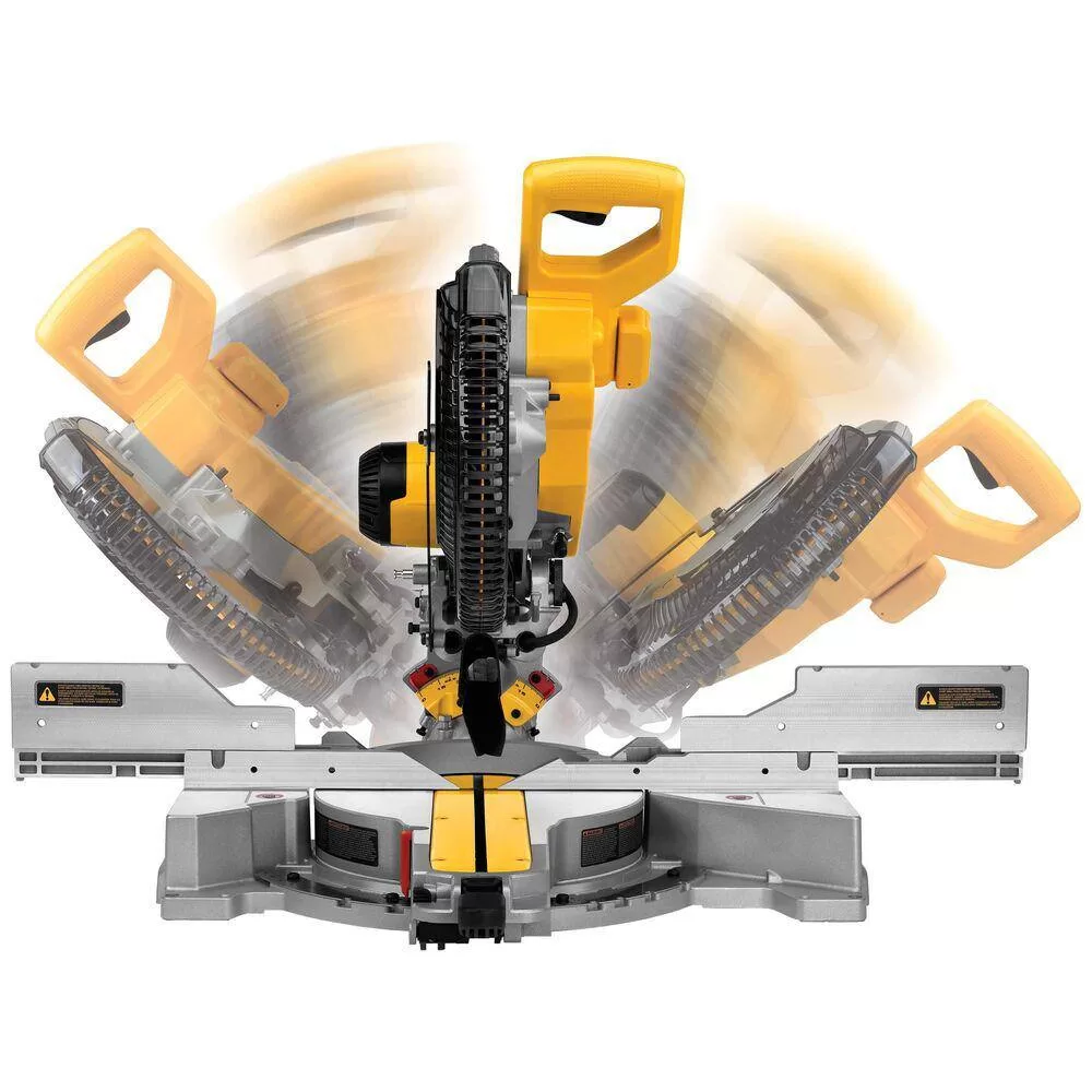 DEWALT DWS779 15 Amp Corded 12 in. Double Bevel Sliding Compound Miter Saw, Blade Wrench and Material Clamp